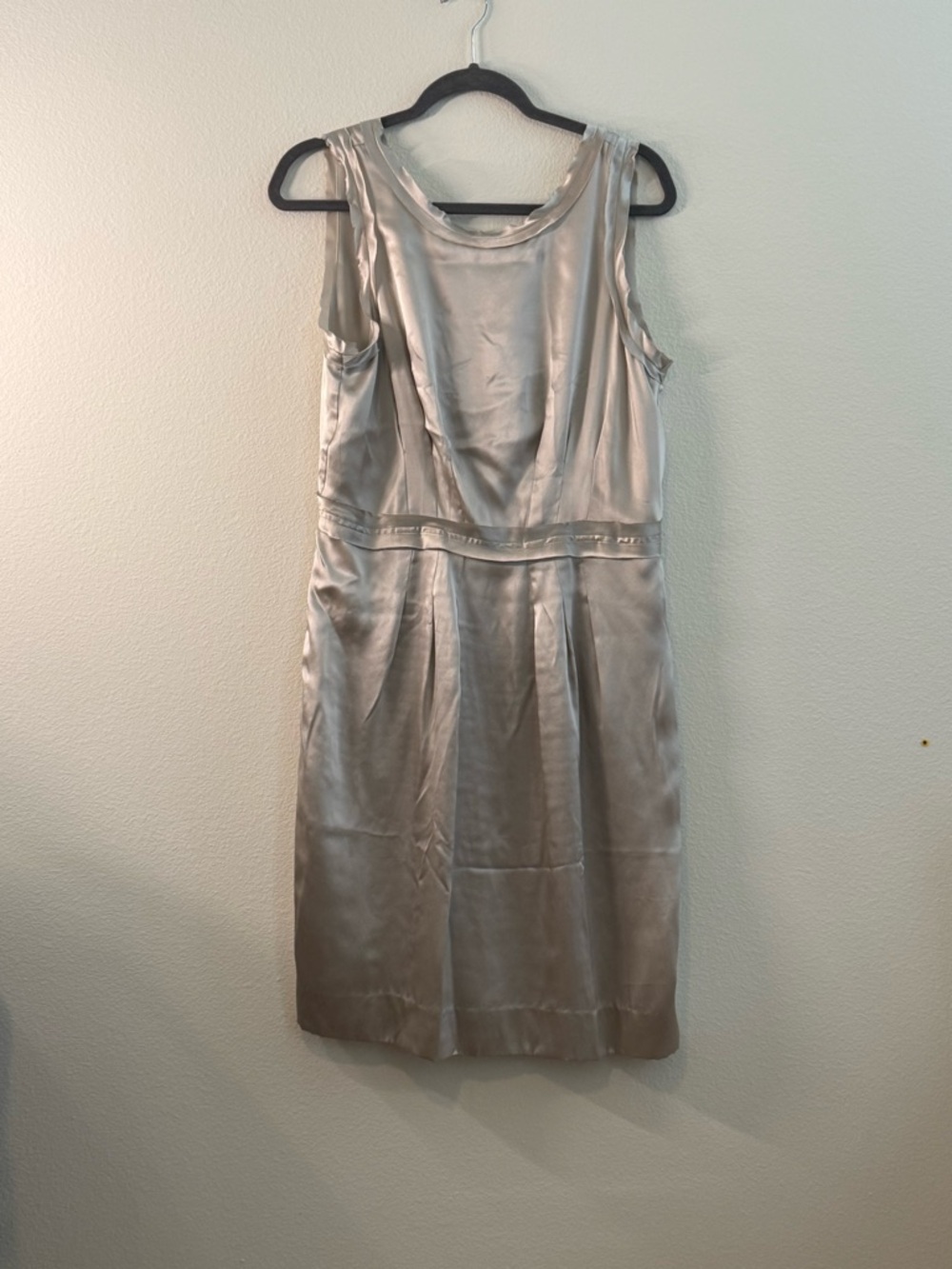 Banana Republic Satin Sheath Dress in Light Silver